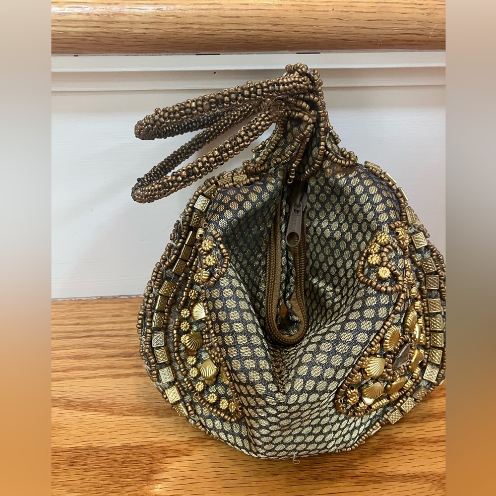 Elegant Gold and Black Beaded Women's Bag made in India